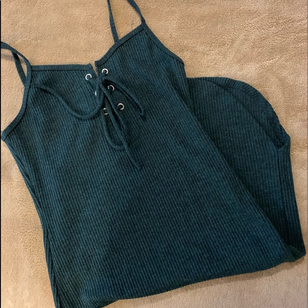 Tie-up mini dress